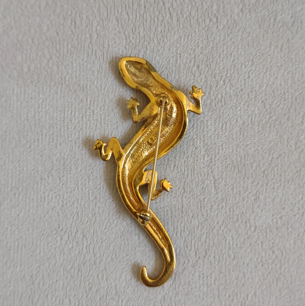 Vintage Lizard Pin Brooch Salamander